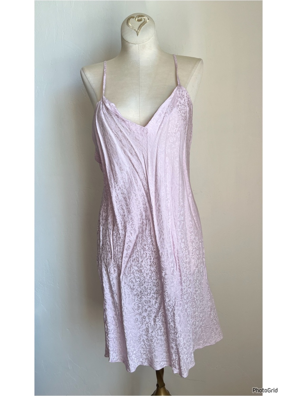 Lord & Taylor Pale Pink Satin Slip Dress